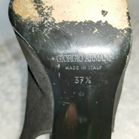 Giorgio Armani Black Suede Sling Back Pointed Toe - Picture 7 of 7